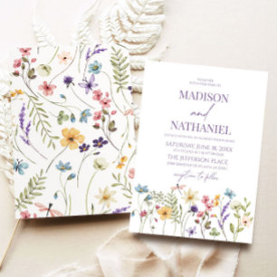 Wildflower Wilde Bloem Bloemen Tuin Bruiloft Kaart