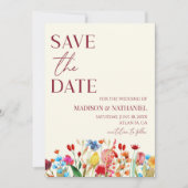 Wildflower Wilde Bloem Bloemen Tuin Bruiloft Save The Date (Voorkant)