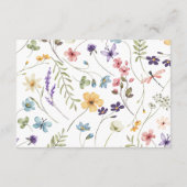 Wildflower Wilde Bloem QR Code Bruiloft Details Informatiekaartje (Achterkant)