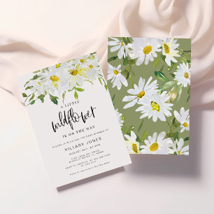 Wildflower Witte Daisy Baby shower Zomerbloemen Kaart