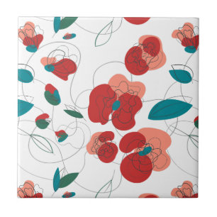 Wildflower Wonderland Gestileerde Bloemen patroo Tegeltje