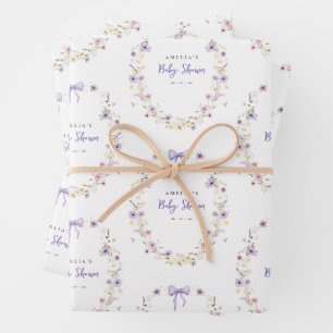 Wildflower Wrapping Paper Baby shower Gift Wrap