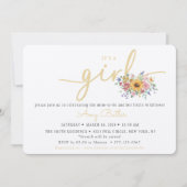 Wildflower Yellow Baby Shower Invitation (Devant)