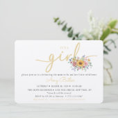 Wildflower Yellow Baby Shower Invitation (Debout devant)