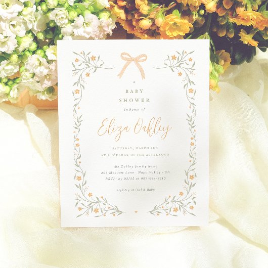 Wildflower & Yellow Bow Garden Baby shower Budget