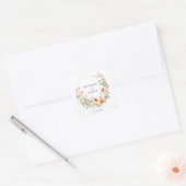 Wildflower zomer bruiloft vierkante sticker (Envelop)