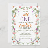 Wildflowers 1e verjaardag Wild One Kaart (Voorkant)