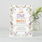 Wildflowers 1e verjaardag Wild One Kaart (Staand voorkant)
