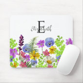  Wildflowers Aangepaste naam en Monogram Muismat (Met muis)