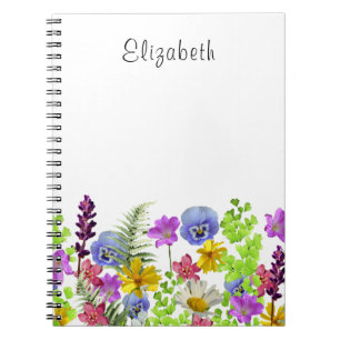 Wildflowers Aangepaste naam Notitieboek