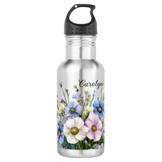 Wildflowers & Add your name  Waterfles