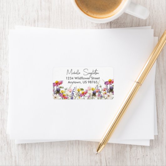 Wildflowers Adreslabel Etiket (Insitu)