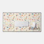 Wildflowers and Butterflies Monogram Bureaumat (Keyboard & Muis)