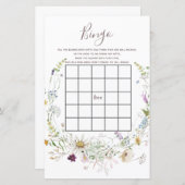 WildFlowers Baby shower Bingo Game (Voorkant / Achterkant)