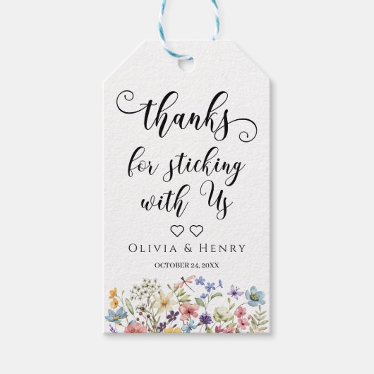 Wildflowers Bedankt Gift Label Cadeaulabel (Voorkant)