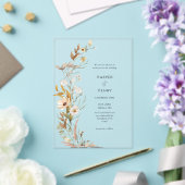 Wildflowers Beige Boho Botanische bruiloft Acryl Uitnodigingen (Insitu (Huwelijk))