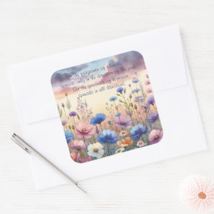 Wildflowers bij Dusk & Quote Vierkante Sticker