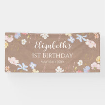 WILDFLOWERS Birthday party Backdrop banner carft