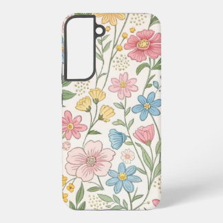 Wildflowers Bloemen Zomer Patroon Samsung Galaxy Hoesje