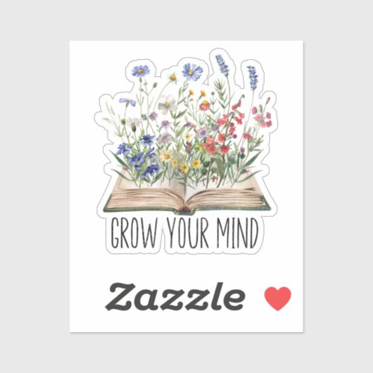  Wildflowers Boek Grow Your Mind Quote Sticker (Vel)