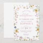 Wildflowers Boho Garden Floral Verjaardag Kaart (Voorkant / Achterkant)