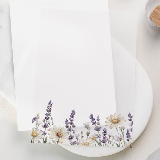 Wildflowers Border Wedding Vellum Uitnodigingen
