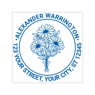 Wildflowers Bouquet #2 Naam Retour Adres Zelfinktende Stempel