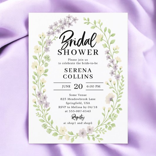 Wildflowers Brush Calligraphy Vrijgezellenfeest Briefkaart