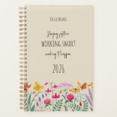 Wildflowers Butterfly Bee Positive Affirmation Planner (Voorkant)