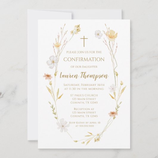 Wildflowers Confirmation Invitation  (Devant)