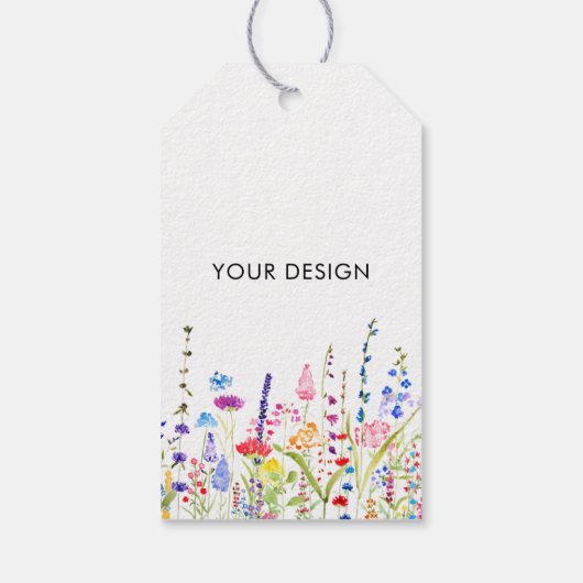 Wildflowers Custom Logo Kleur Hang Labels W/String Cadeaulabel (Achterkant)