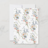 Wildflowers Dusty Blue Boho Bewaar de datum Save The Date (Achterkant)