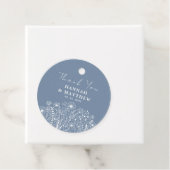 Wildflowers Dusty Blue Boho Wedding Bedankjes Labels (In situ)