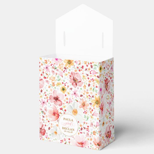 Wildflowers Elegant Boho Blush Floral Wedding Bedankdoosjes (Geopend)