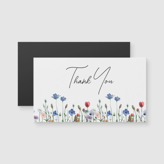 Wildflowers Elegant Script Bedankt (Voorkant / Achterkant)