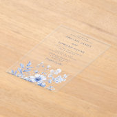  Wildflowers Elegant Wedding Acryl Uitnodigingen (Laagn)