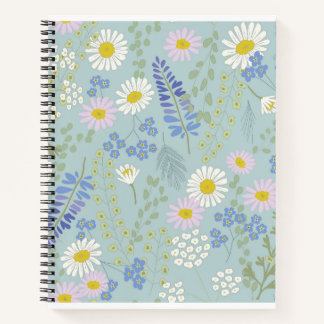 Wildflowers en Plaid Spiral Notitieboek