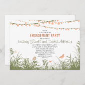 Wildflowers en String Lights verlovingsfeest Kaart (Voorkant / Achterkant)