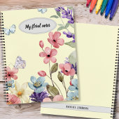 Wildflowers en vlinders custom notitieboek