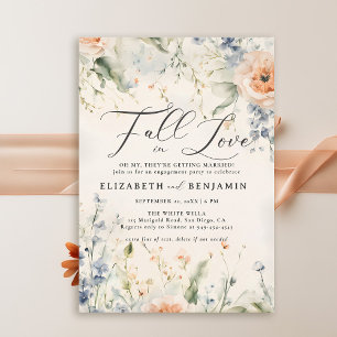 Wildflowers Fête Romantische Herfst Engagement Par Kaart