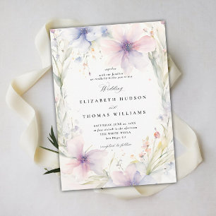 Wildflowers Fête Romantische lente Elegante bruilo Kaart
