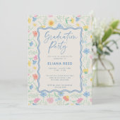 Wildflowers Floral Photo Graduation Invitation (Debout devant)