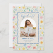 Wildflowers Floral Photo Graduation Invitation (Dos)