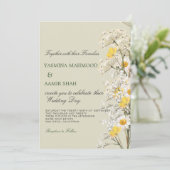 Wildflowers Floral Sage Modern Wedding Kaart (Staand voorkant)