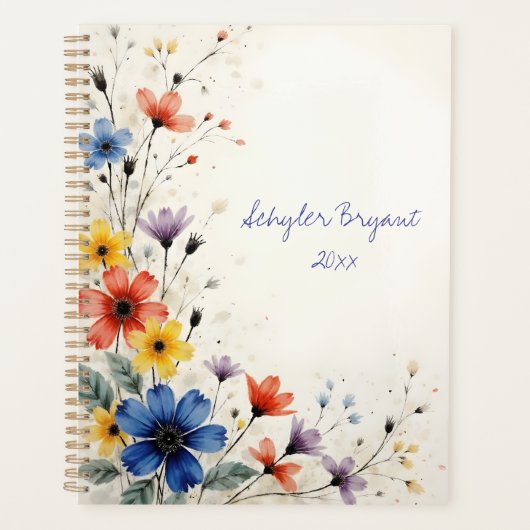Wildflowers Floral Spiral-bound Spring Botanical Planner (Voorkant)