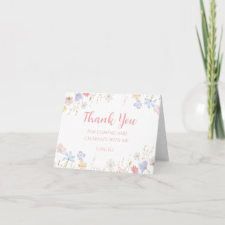 WILDFLOWERS Floral spring Thank you card Bedankkaart