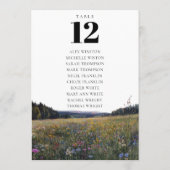 Wildflowers Floral Table Number Seating Chart Kaart (Achterkant)