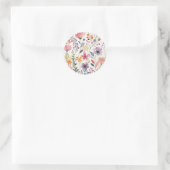 Wildflowers Floral Whimsical Pattern Ronde Sticker (Tas)