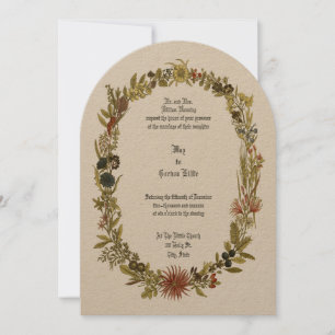 Wildflowers Floral Wreath Wedding Kaart