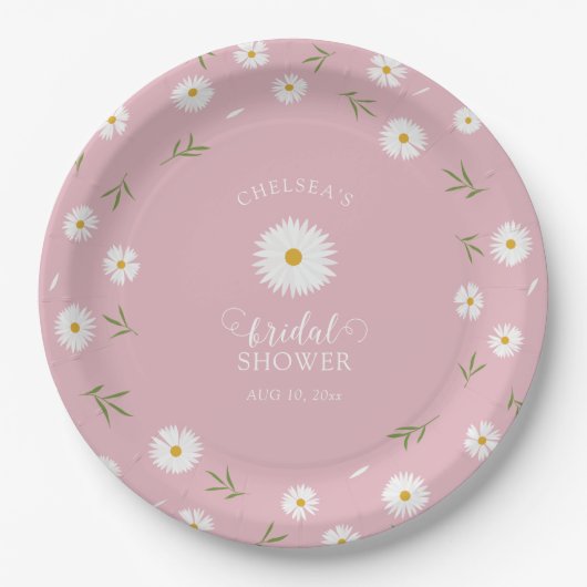 Wildflowers Foliage Greenery Garden Bridal Shower Papieren Bordje (Voorkant)